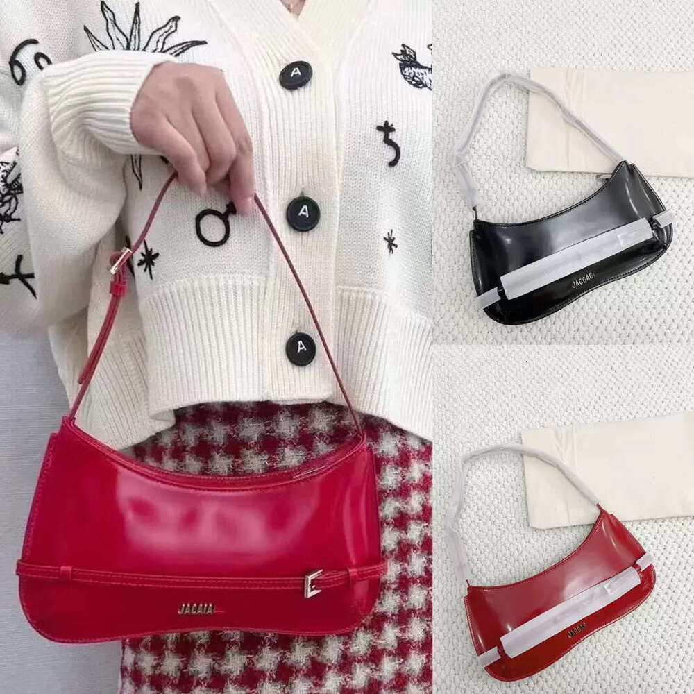 Tote Bag Mini Bag French Niche Patent Leather Shiny Baguette Underarm High End Red Shoulder Wedding Bag Crossbody Bag