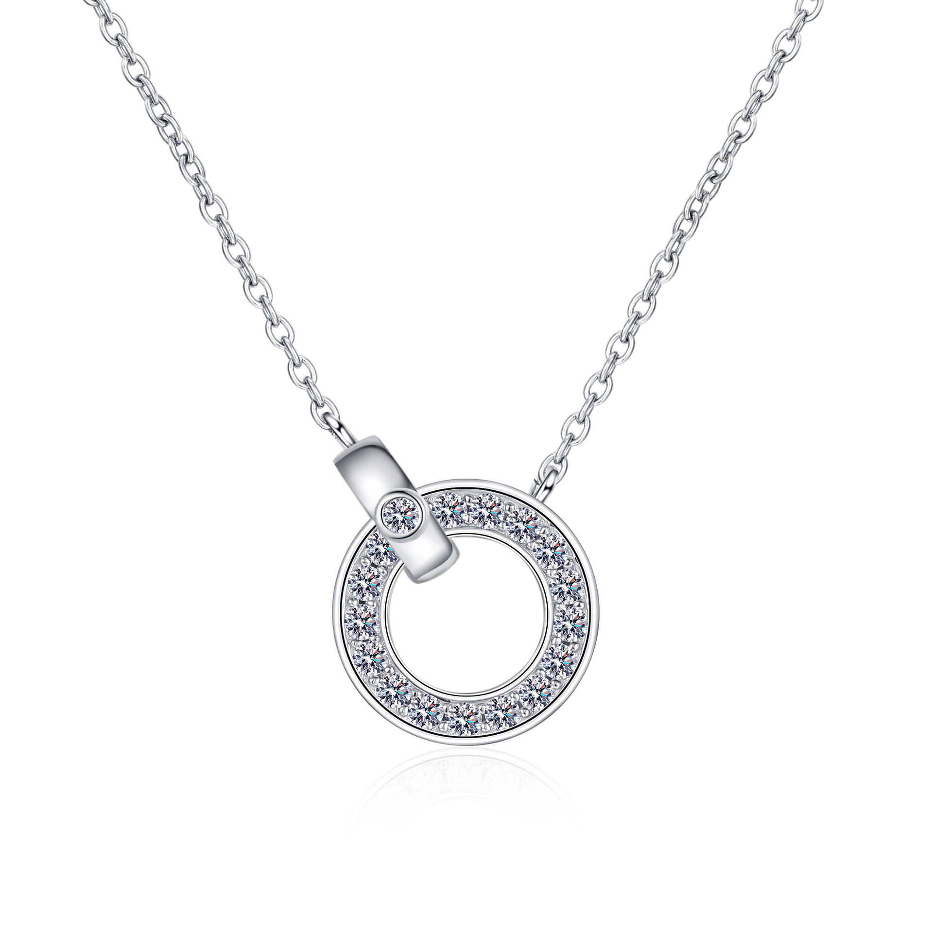 925 Sterling Silver Moissanite Necklace for Women Minimalist Dainty Collarbone Chain PT950 Gold Plated Elegant Jewelry Wholesale Supply