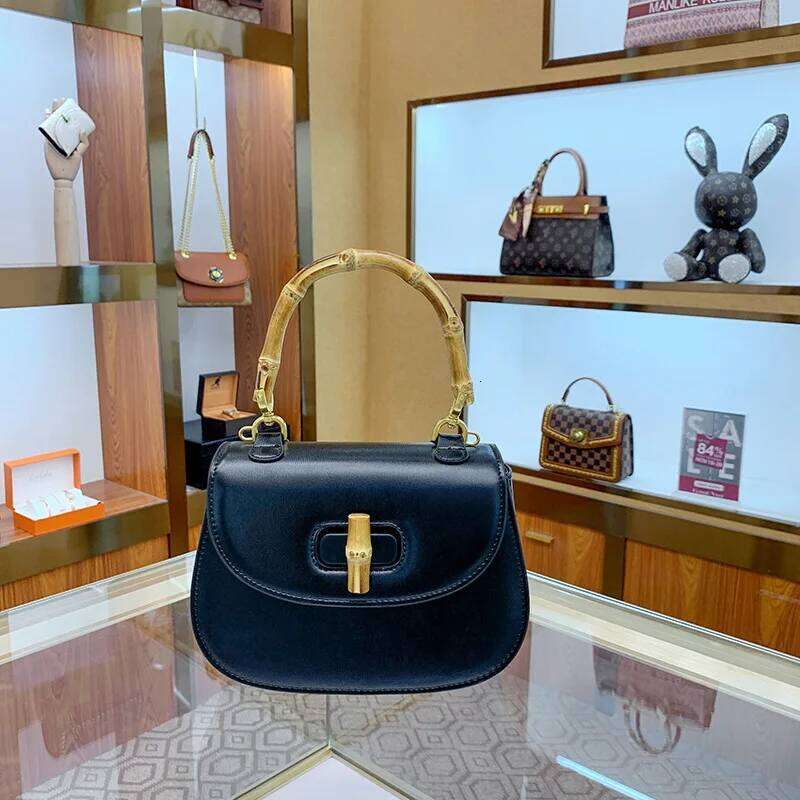 Designer Bag Genuine Leather Handbags For Women Ladies Designer Bag Natural Bamboo Handle Bags High Quality Trend