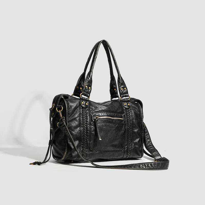 Designer Bag Hot Selling French Retro Motorcycle Single Shoulder Crossbody Tote Large Capacity For Women Washed