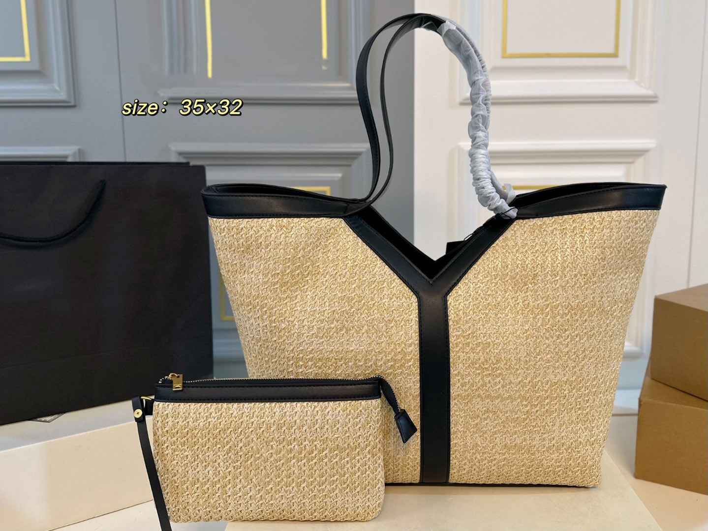 Borsa Di Design Tote Straw Bot Bota Di Grande CapacitÃ Basso Composite Fashi