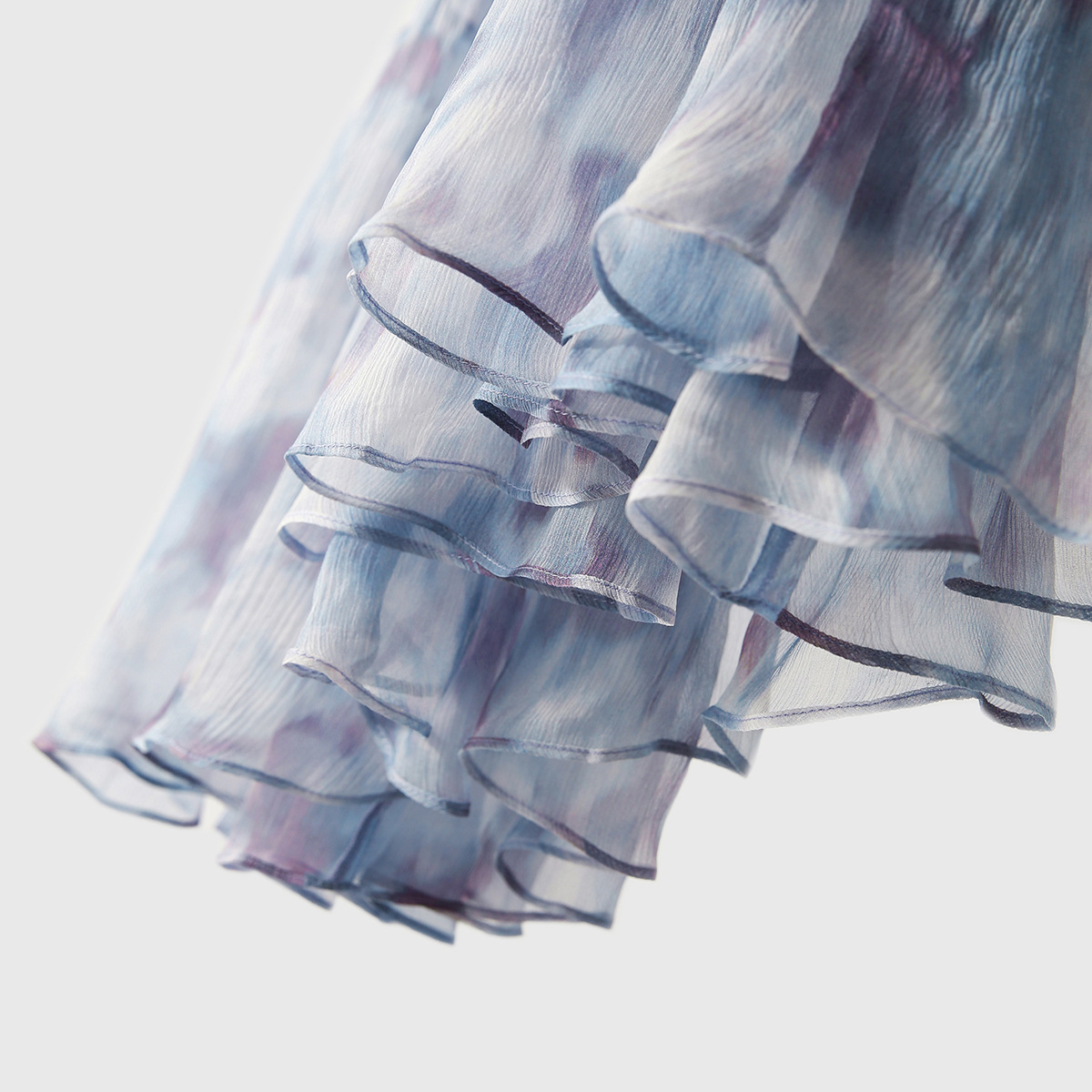 BV150 Silk Pleated Skirt Silk Ink Print A-Line Skirt