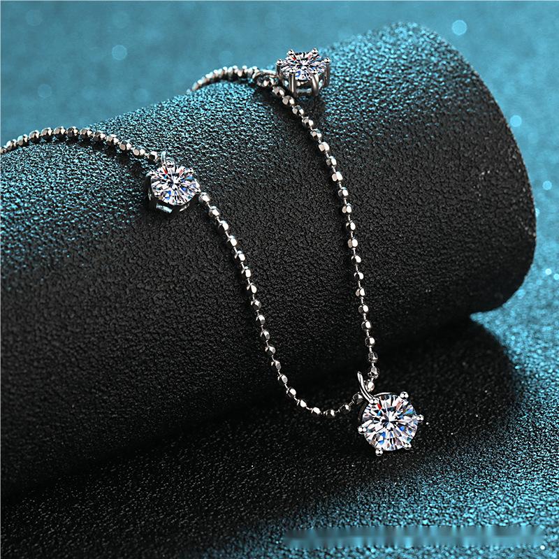 Chic Statement Jewelry: Exquisite Moissanite Diamond Alternative Necklace Set With Eye-catching Stellar Motif