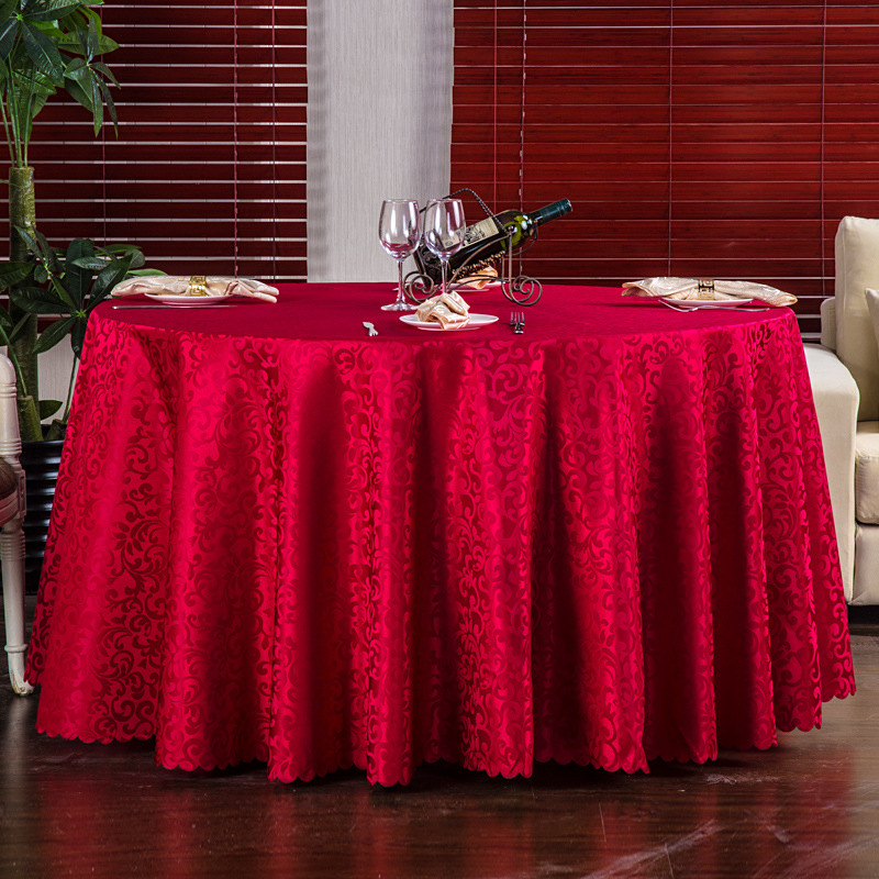 B356 Hotel tablecloth fabric restaurant tablecloth hotel table anti-fouling European style large round table household round table square tablecloth w