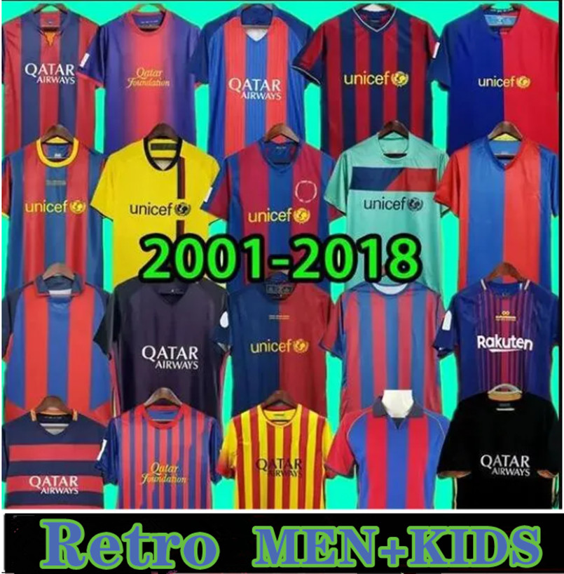 Barce lona Retro Soccer Jerseys RONALDINHO A.INIESTA 01 02 03 04 05 06 07 08 09 10 11 12 13 14 15 16 17 18 19 vintage football shirt T 2004 2005 2006 2007 2008 2009 2010 Jersey