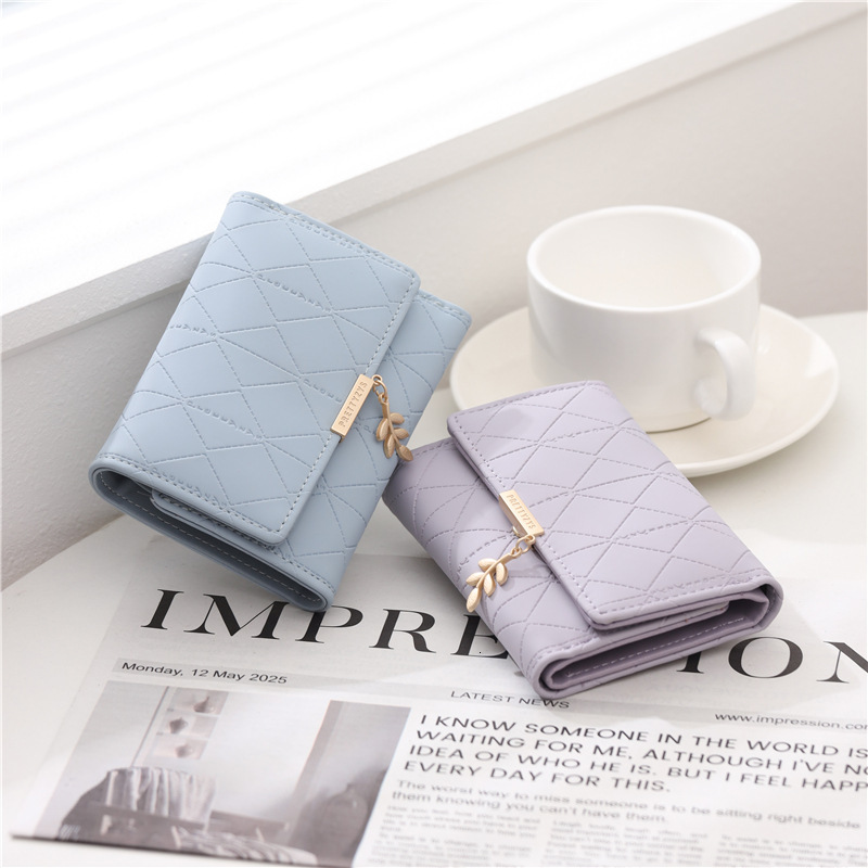 Cross border Beautiful New Solid Color fashion Grid Personalized Key Bag Small Bag fashion Multi functional Mini Coin Wallet Women s Wallet