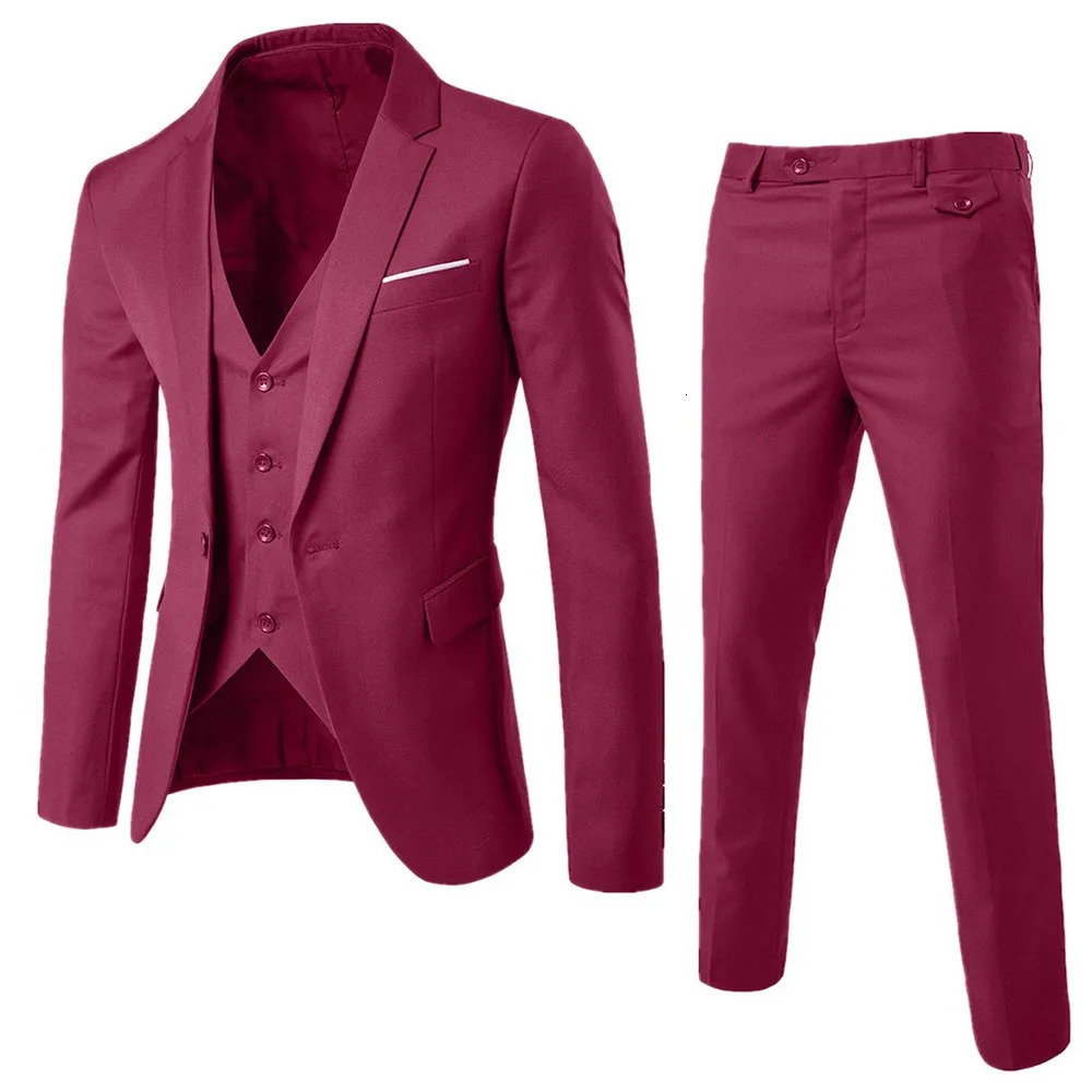 Men Suit Slim 3piece Business Wedding Party Jacket Vest Pants Blazers Autumn Fashion Blazer Clothing 250529Z