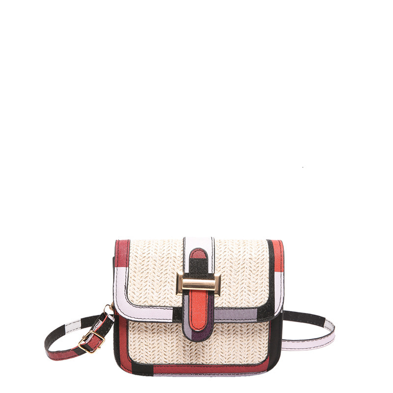 French Style Personality Free Shipping Shopping Handbag Woven Color-block Fashion Simple Casual Designer Single Shoulder Crossbody Bag Small Square Ba