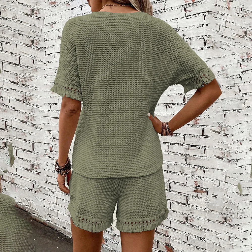 Casual Short Sets Women 2 Piece Outfits Summer Fashion Ladies Loose Tops And Shirts Suits Streetwear In Tees Pants Sets 250527