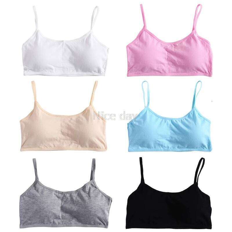 Young Girls Solid Soft Cotton Bra Puberty Teenage Breathable Underwear Sports underwear F12 20 dropship