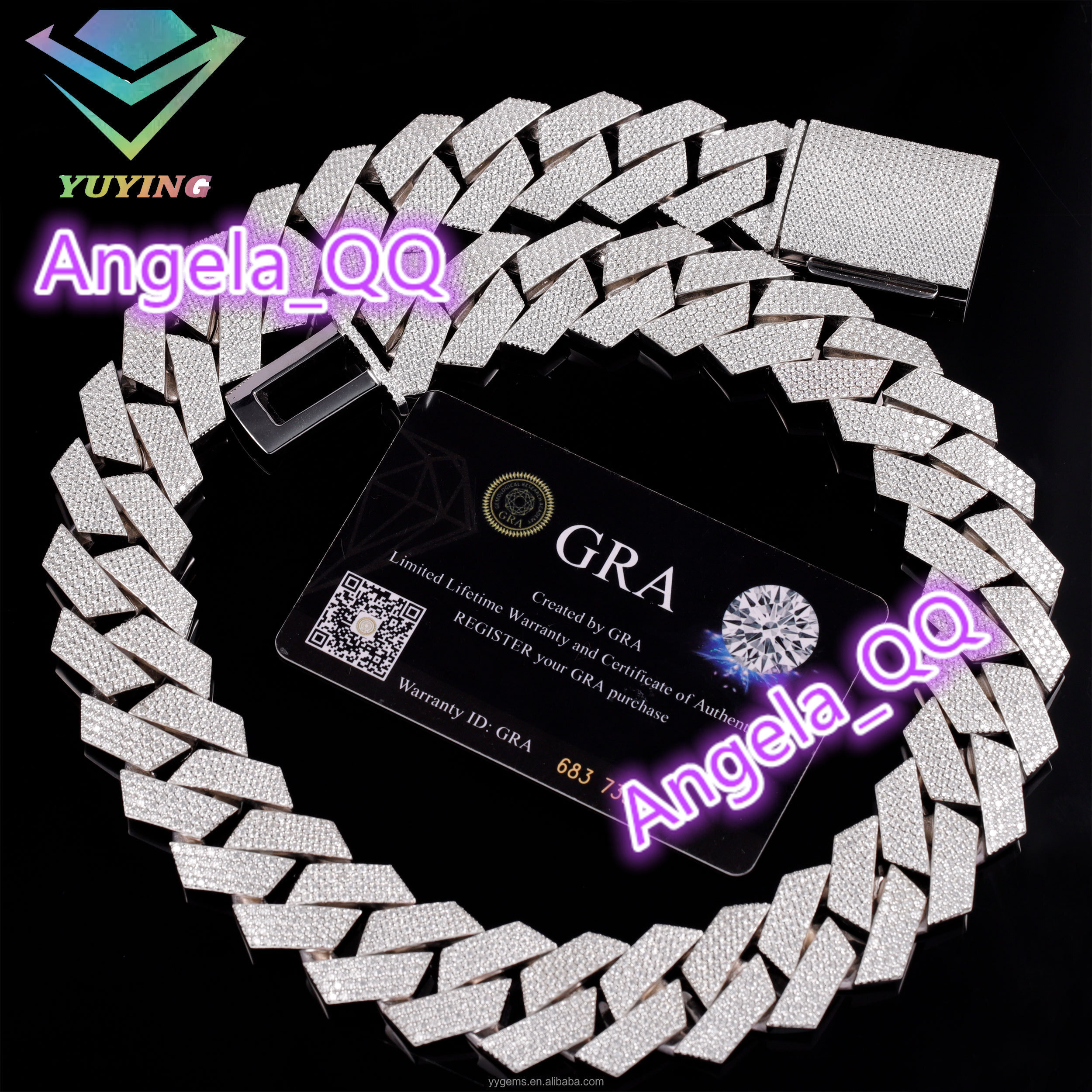 Big Size 24mm Heavy Cuban Chain 925 Sterling Silver Moissanite Hip Hop Necklace Iced Out Moissanite Cuban Link Chain Jewelry