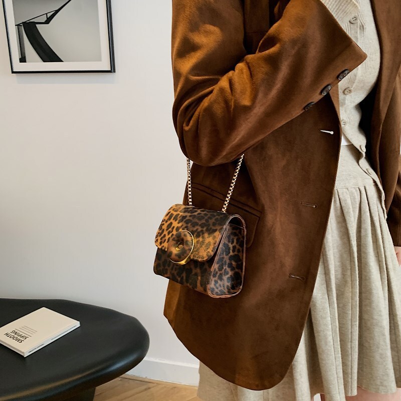 Foreign Trade Commuter Chain Shoulder Bag Simple Fashion Leopard Print 2025 Designer Shopping Bag New Simple Free Shipping Stylish Mini Crossbody Smal