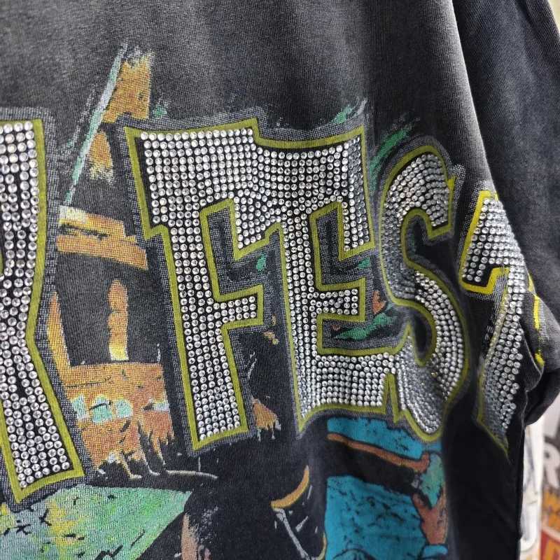 BlTee Vale Forever Rhinestone Washed Cotton Shirt Valley Fest Casual Short Sleeve T Shirt J250529