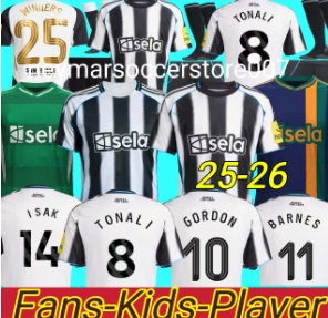 24 25 26 TONALI NEWCASTL. E soccer jerseys BLACK Kids 2024 2025 BARNES BRUNO G. Gordon ISAK Football Shirt Home Away Botman fans WINNERS 25 TRAINING PRE MATCH