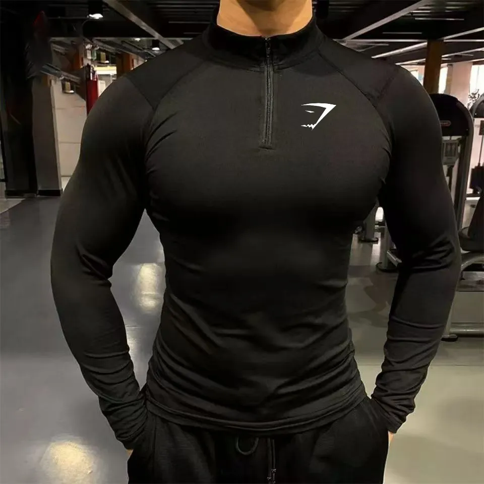 Summer Gym Men's Quick Dry Sharks T Shirt Fitness Workout Compression Shirt Bodybuilding Undershirt Male Sports Clothing Short Sleeve Tee Tight tops sweatshirt