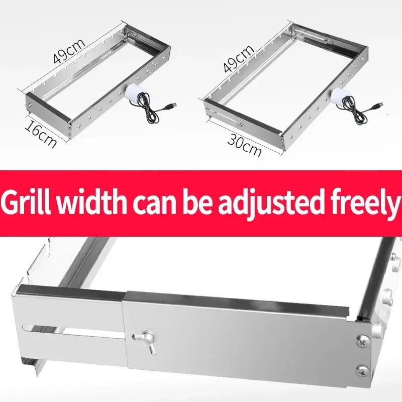 Not Limited To Roasting Needles Automatically Flipping The Shelf Adjusting Width Barbecue Grill 5V Rolling Skewers Tools 250521
