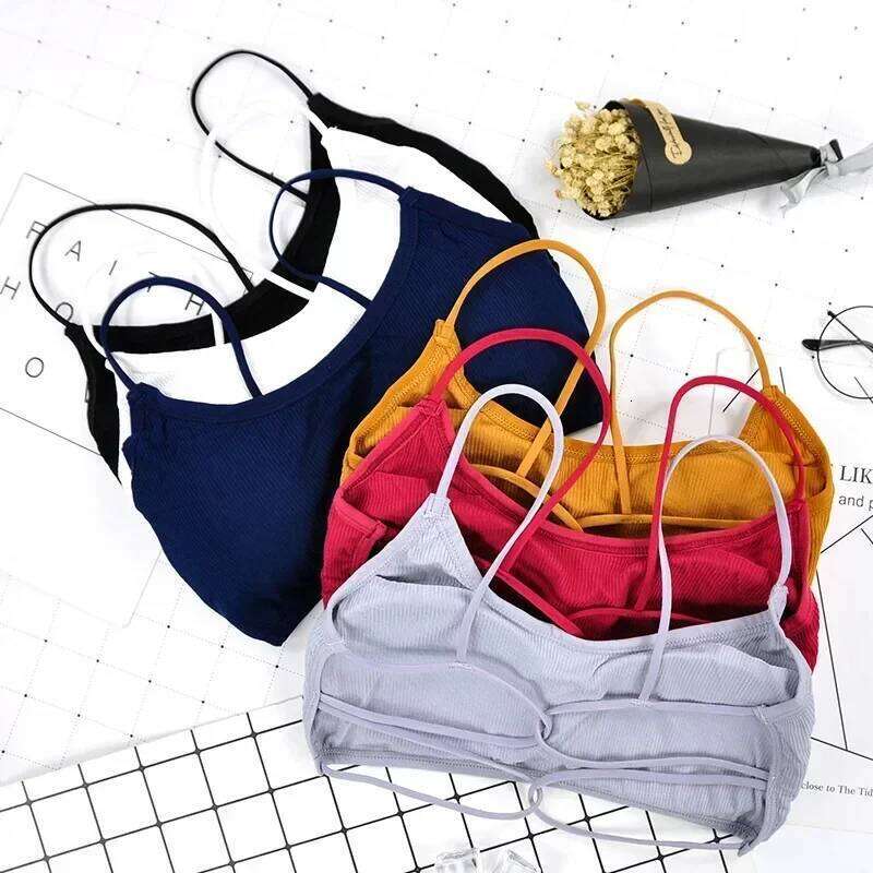 Beauty Back Yoga Bra Women Padded Sports Removable Wireless Fiess Elastic Thin Shoulder Strap Workout