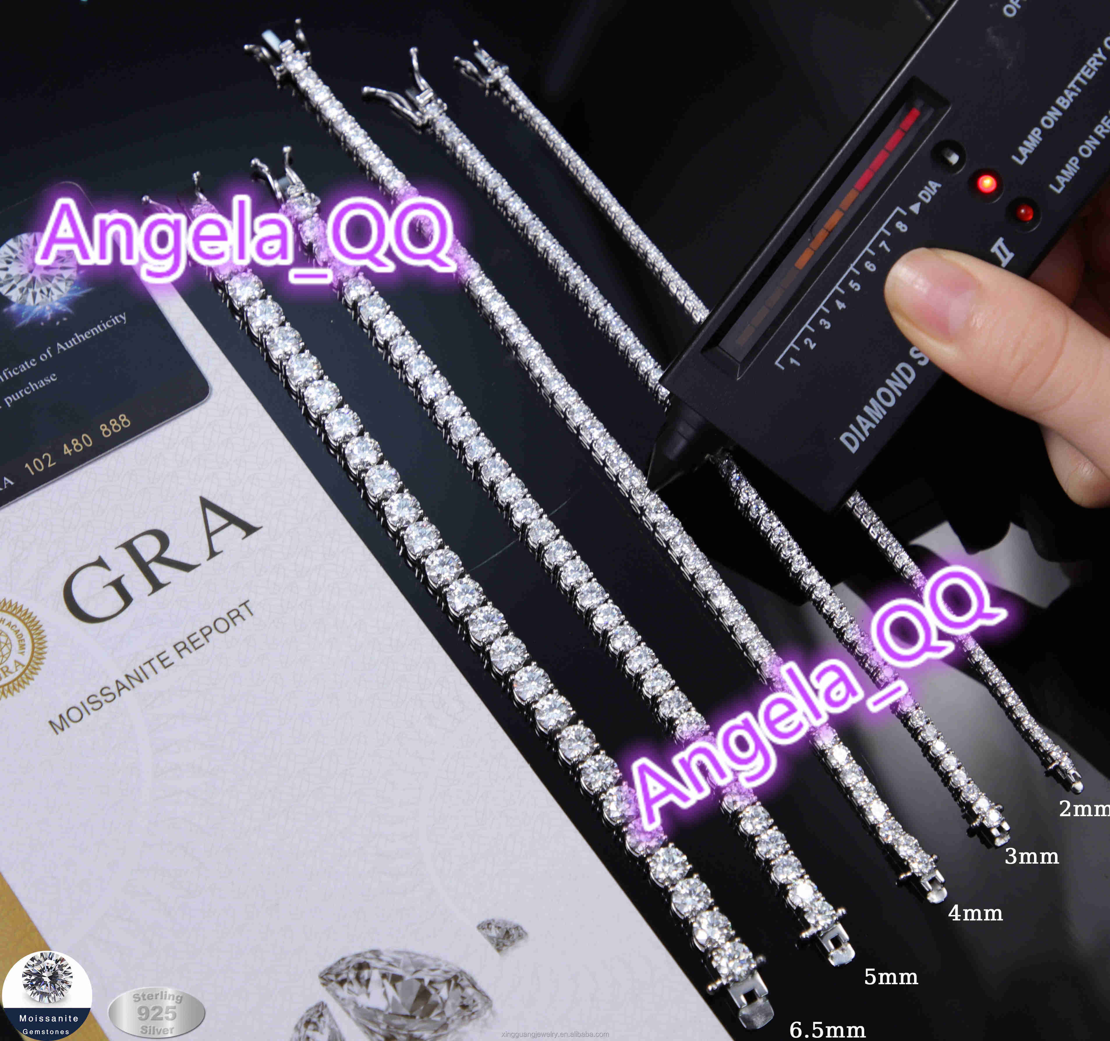 Mossanite Tennis Bracelet in Stock 3mm-6mm S925 Silver Men Women Hip Hop Bracelet VVS Diamond Tennis Link Bracelet