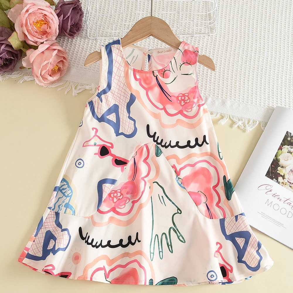 Baby Girls Clothes Summer 2023 New Girls Dresses Classic Graffiti Sleeveless Dress Casual Kids Dresses Vestidos for Baby R250530