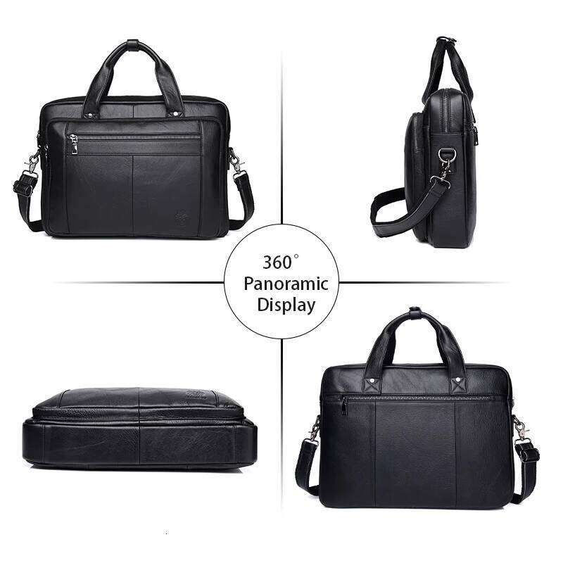 Designer Bag SCHLATUM Genuine Leather Bussiness Briefcases Black For Men Handbags Laptop Briefcase Bags Inch Office Computer