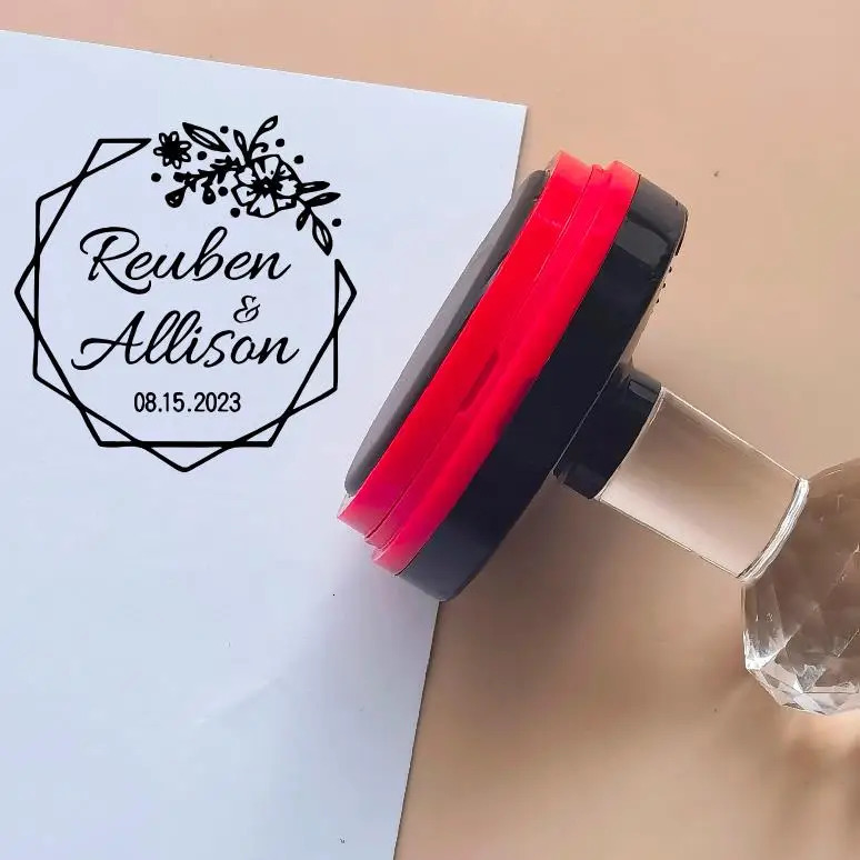 best wholesale 2017-2025 Round Stamp us Personalized your own Customized postage ink Stamp roll Custom Self Inking Stamp 250530