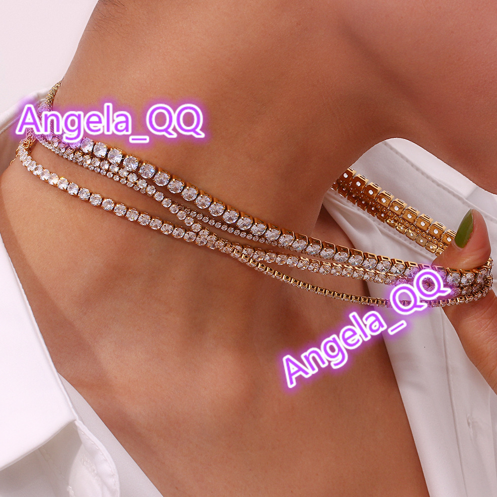 Luxury 3/4/5Mm Tennis Necklace Bracelet 925 silver Lab Diamond Moissanite Tennis Chain Necklace