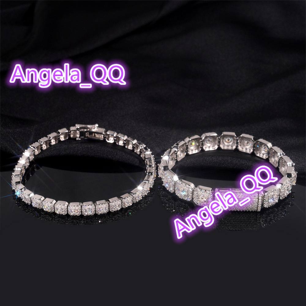 Hot New 925 Silver VVS Moissanite Necklace and Fashionable Hip-hop Joker Bracelet Cross-Border Best Seller