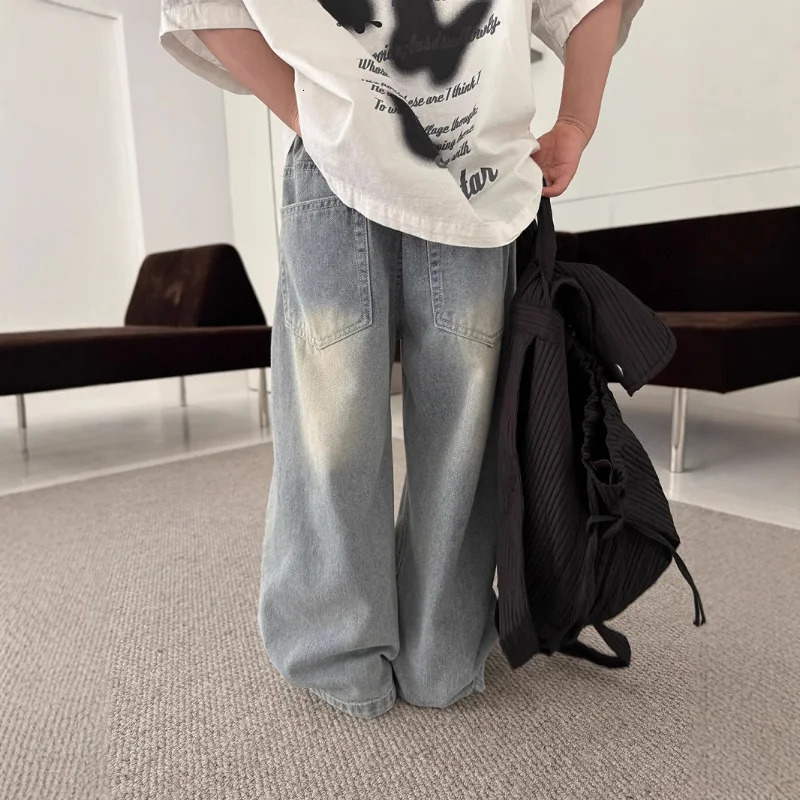 Boys Summer Jeans Childrens Pants Style Fashionable Pants with Holes for Small and Medium-sized Children 250527