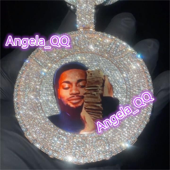 Blingbling Round Memory Photo Picture Pendant Iced Out Moissanite Diamond S925 Luxury Moissanite Pendant