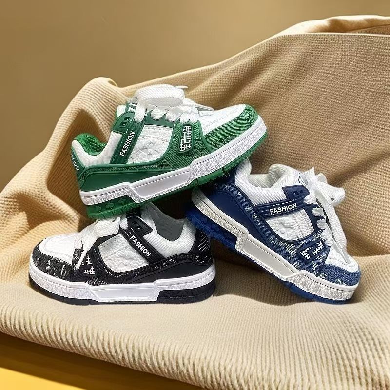 Designer shoes Embossed Shoes sneaker trainers Casual shoes denim canvas leather white green redblue letter fashion platform mens womens low trainers Size 36-45 a