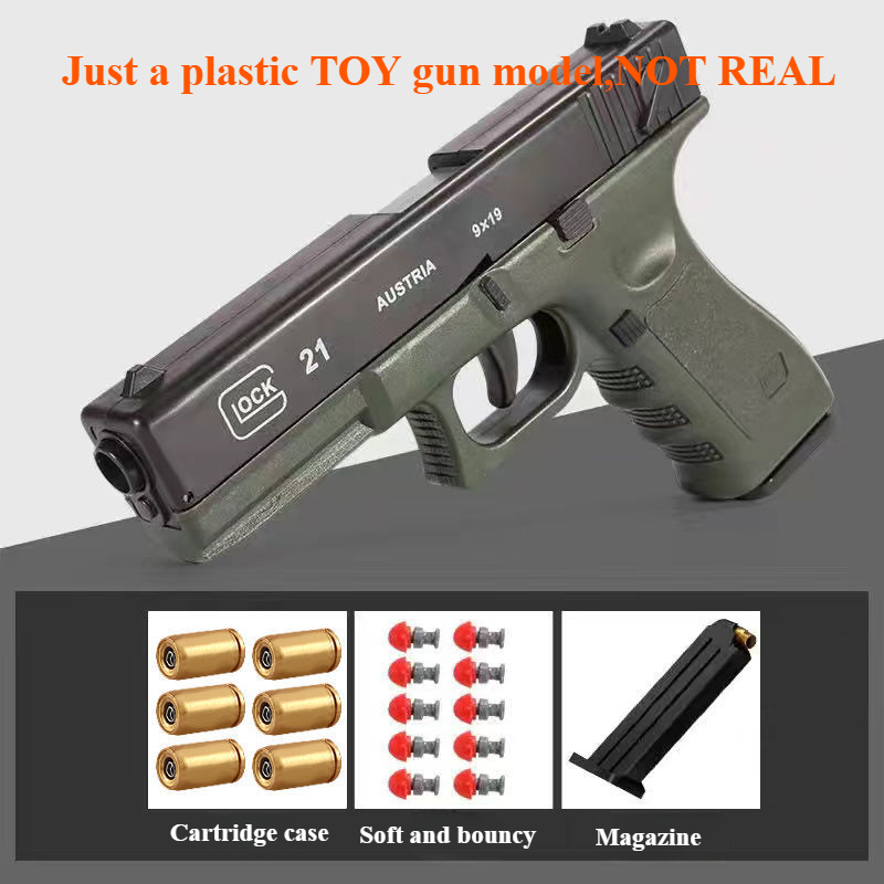 Glock Automatic Shell Ejection Pistol Laser Version Toy Gun For Adults Kids Outdoor Games Desert Eagle Soft bullet gun shell ejection and continuous firing model gun