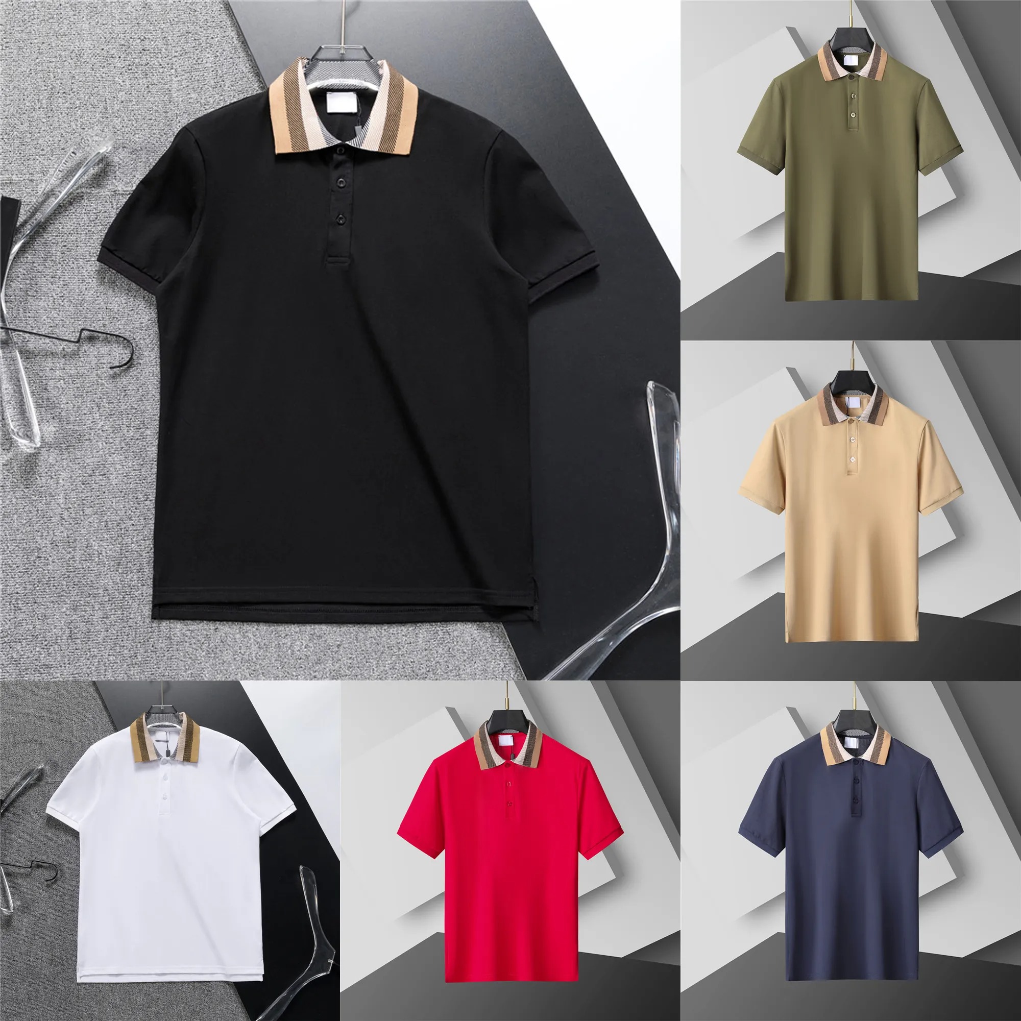 Mens Polo Shirt Fashion Men's T-shirt Luxury Polo Collar Breathable Top Summer Business Shirt Asian size M--XXXL