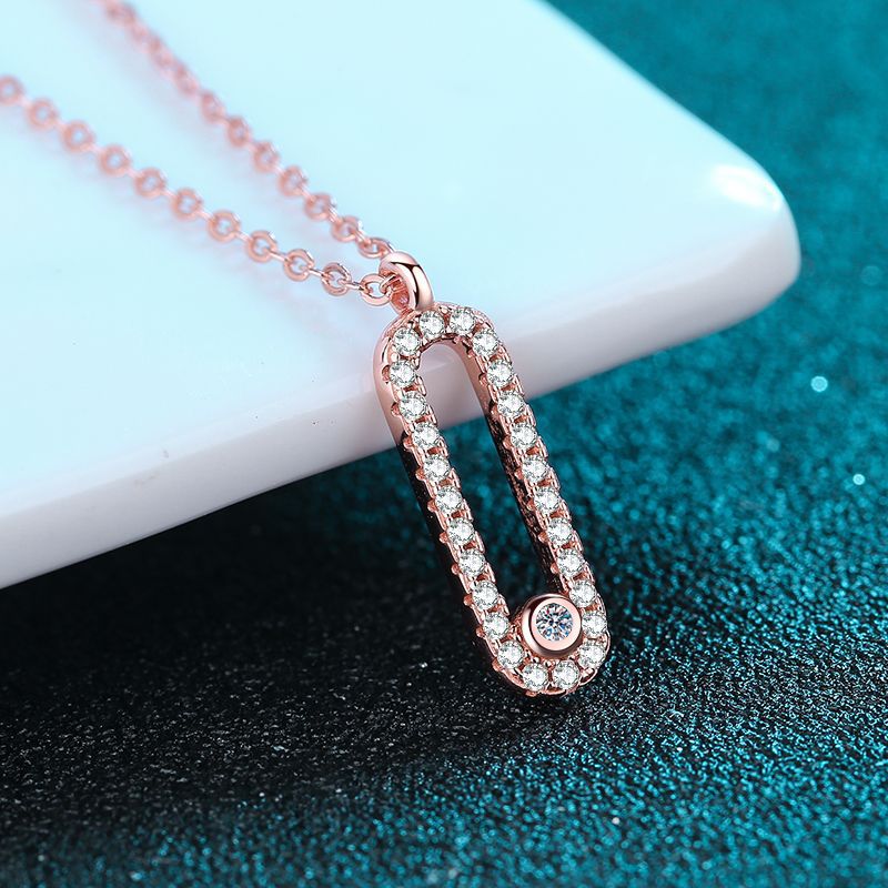 925 Sterling Silver Oval Moissanite Pendant Necklace for Women Minimalist European Style Affordable Luxury Jewelry Factory Direct Sale