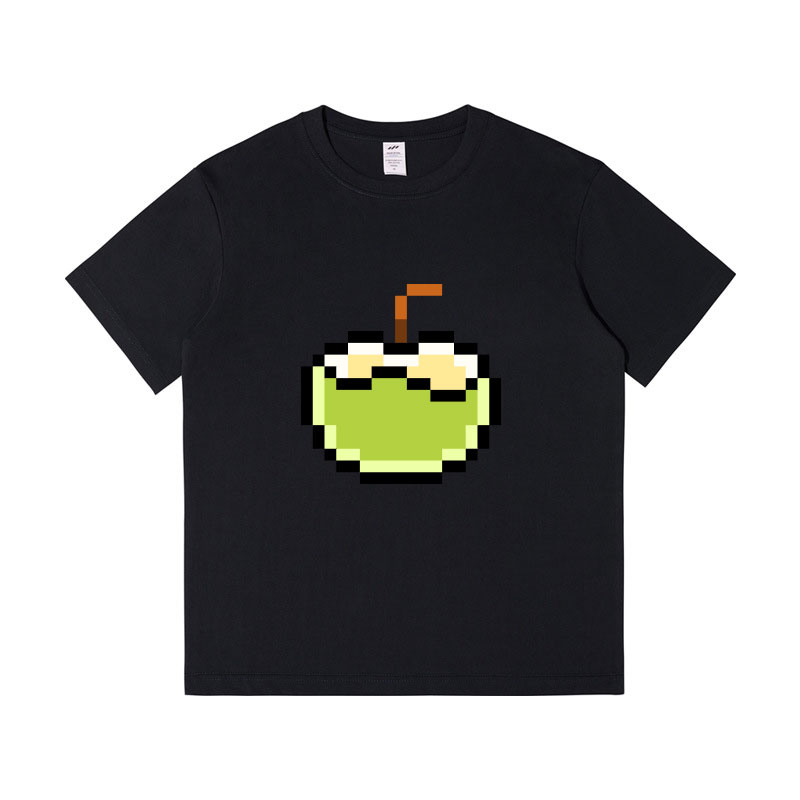 Designer T-shirts Women 100% Cotton Summer Short Sleeve High-quality Female Tops Pixel Beverage Printing Casual O-neck Cute Style Clothing