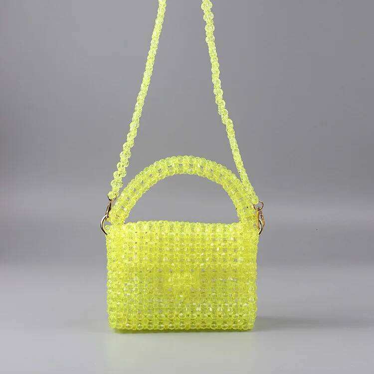 Handmade Bead Hand-Woven Pearl Celebrity Handbags Unique Design Ladies Party Bag Top-Handle Purses And Handbag