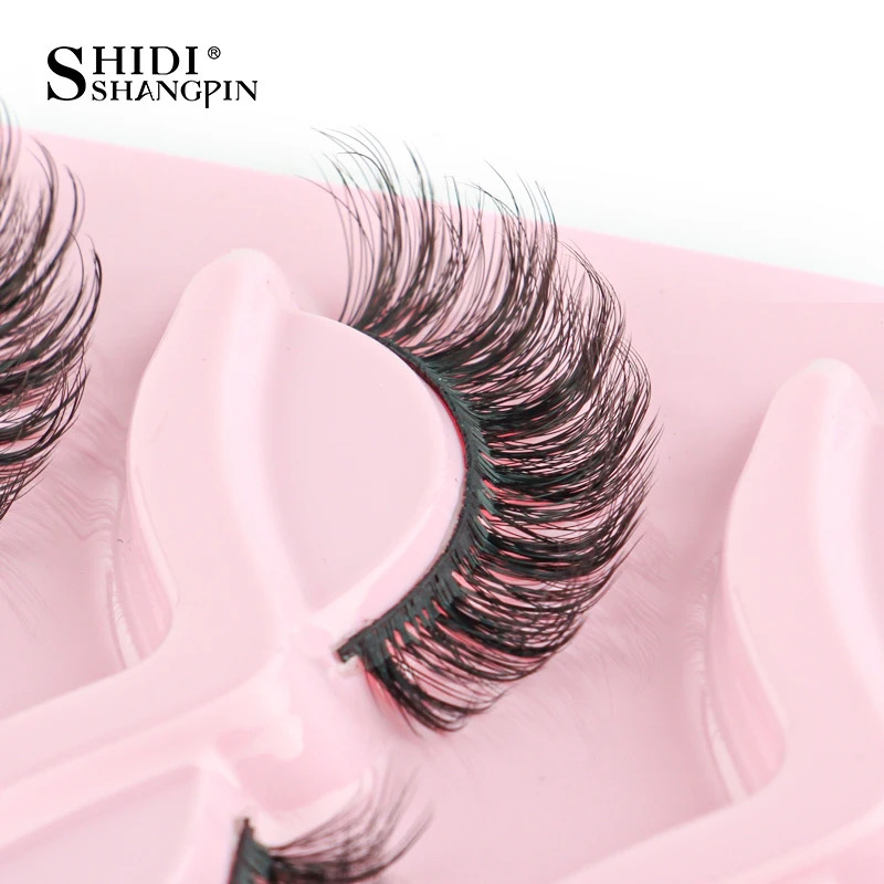 Wholesale Half Mink Lashes Cat Eye Lashes Natural Look Fluffy Corner Eyelashes Wispy Half False Eyelashes Faux Mink Makeup 250530
