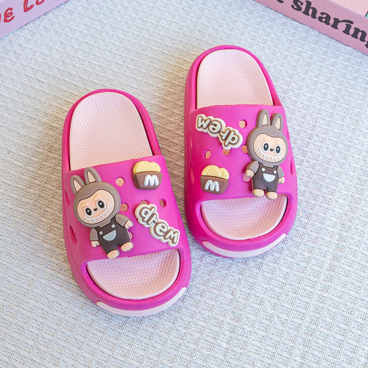 Cartoon Letter Labubu Versatile Eva Slippers for Boys and Girls Fashionable Double-Piece Soft-Soled Non-Slip Sandals 250529 - view 5