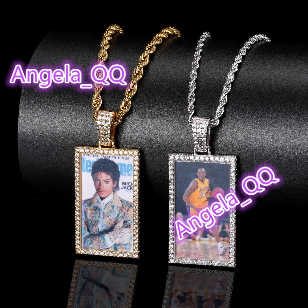 Personalizzabile Ghiaccio Con Diamante Memoria Foto Memoria Ciondolo A Ciondolo…