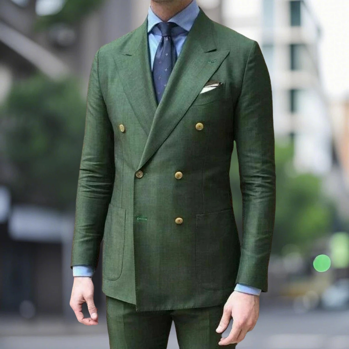 Casual Summer Linen Suit for Men ed Lapel Double Breasted Slim Fit Blazer with Pant Ensemble Costume Tendance Hommes Tuxedo 250520Z