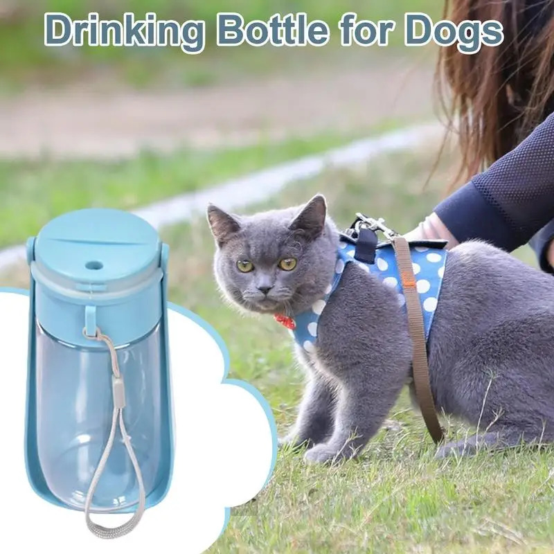 free shipping 450ml Folding Drink Bowl Dispenser for Dogs Leak-Proof Portable Water Pet Dog Feed Bottle 250527