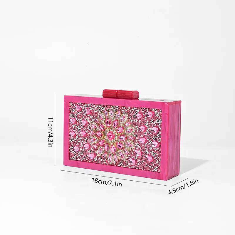 New Messenger Ladies Clutch Chain Fashion Dia Acrylic Party Shoulder Pearl Purse Glitter Evening Bag For Wedding