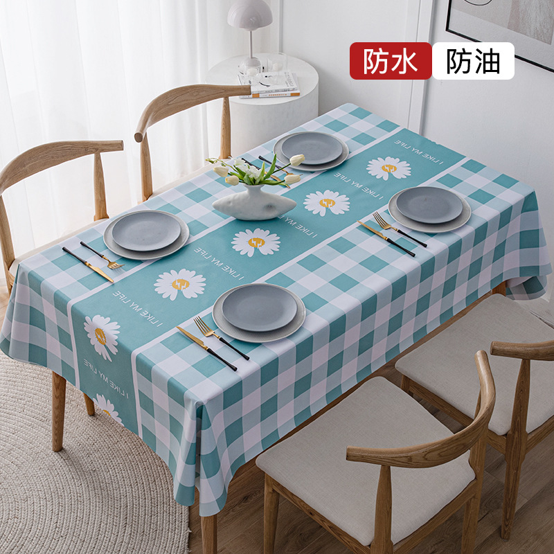 T0496 tablecloth waterproof and oil-proof washable cloth desk ins style tablecloth rectangular pvc coffee table household tablecloth Nordic