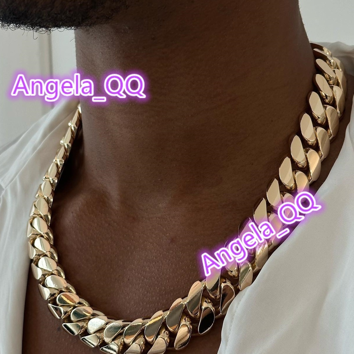 Luxury 8/10/12/14mm Cuban Chain Hiphop 925 Silver Gold Plated Monaco Chain Custom Clasp Plain Cuban Link Chain
