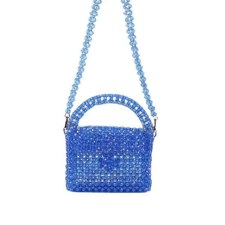 Handmade Bead Hand-Woven Pearl Celebrity Handbags Unique Design Ladies Party Bag Top-Handle Purses And Handbag