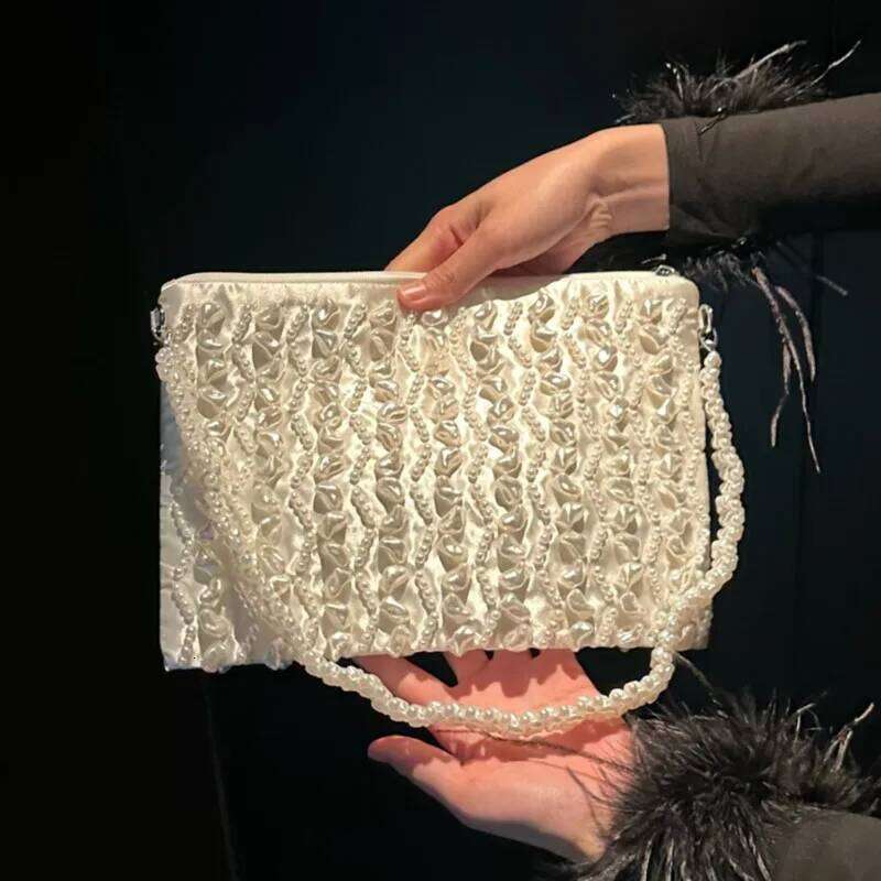 Pearl Evening Purses And Handbag Designer Hobo Shoulder Tassel Clutch Purse Bucket Bag