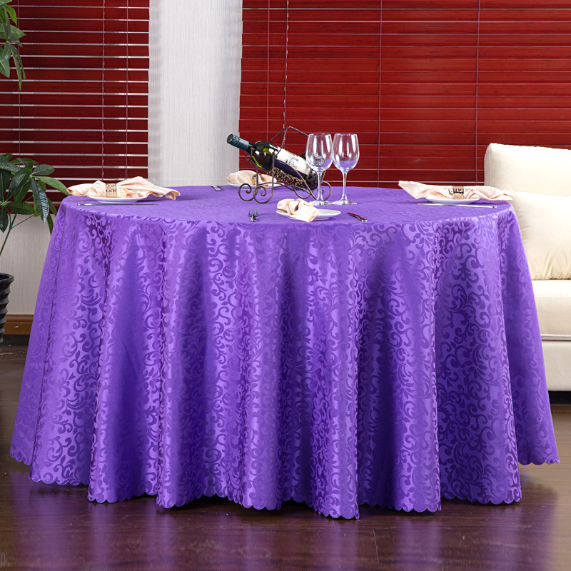 D279 hotel tablecloth fabric restaurant tablecloth hotel dining table anti-fouling European style large round table household round table square