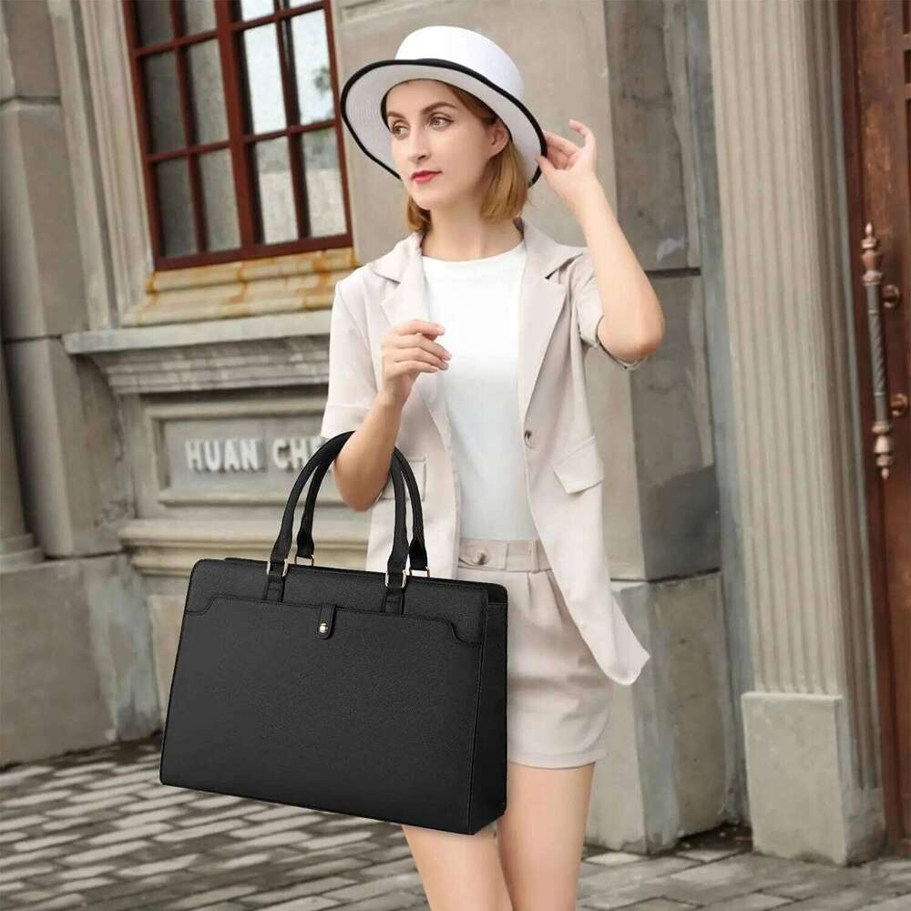 Designer Bag Large Capacity For Women Inch Laptop Tote Leather Work Waterproof Briefcase Business Office Computer Bag