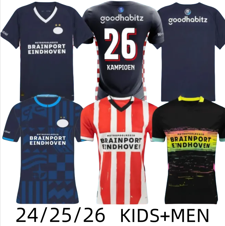 New Arrived Eindhoven Away Soccer Jerseys 24 Hazard FABIO Sia Psvs Men It Football shirts Kid Sets TOP Adult Kits LANG DEST DE JONG TILLMAN BAKAYOKO PEPI