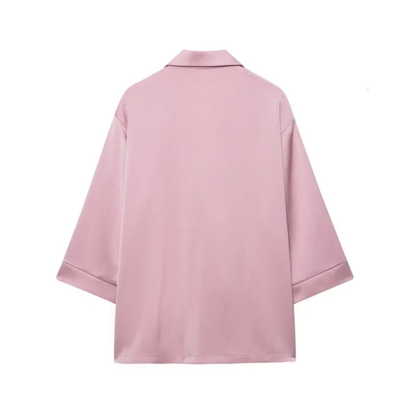 Women High Waist Pants Set Spring 2 Piece DoubleBreasted Satin Blazers Two Lace Up CreasedEffect Trouser Outfit 250520A