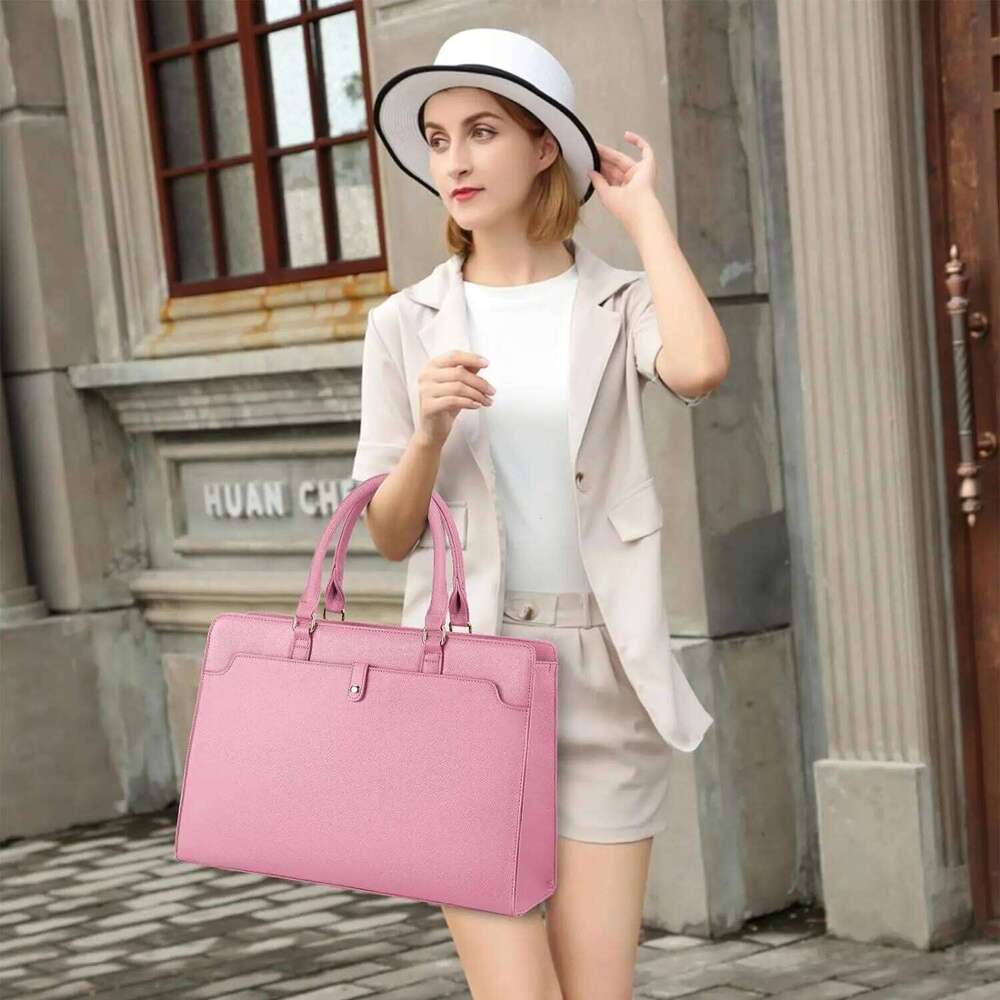 Designer Bag Large Capacity For Women Inch Laptop Tote Leather Work Waterproof Briefcase Business Office Computer Bag